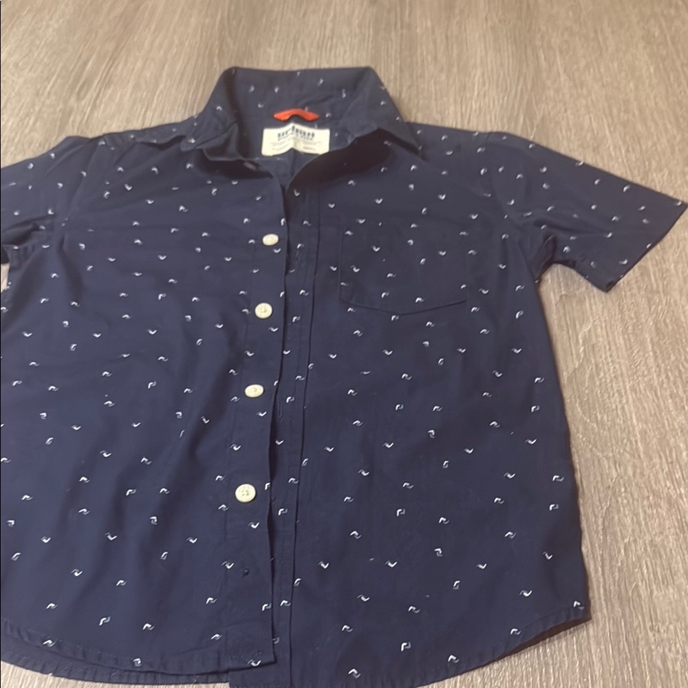 Urban Pipeline Navy Kids Button Down Shirt with Anchor Design